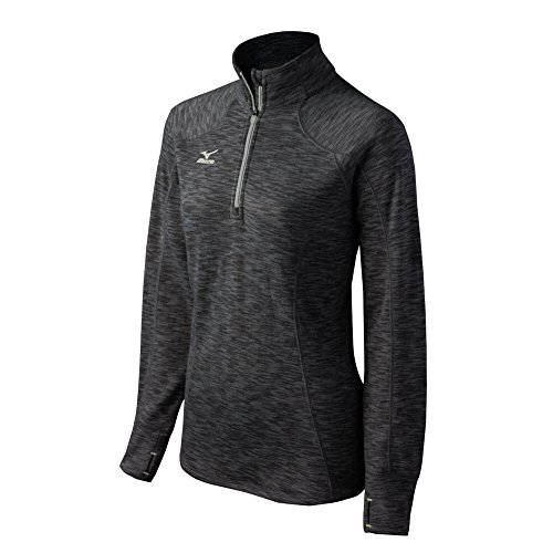 Mizuno Elite 9 Flex 1/2 Zip Top Heathered Black-Grey