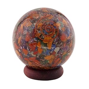 Healing Crystals India SB0258 edelsteen splinterbal, meerkleurig, 50-60 mm, chakra en orgon bal