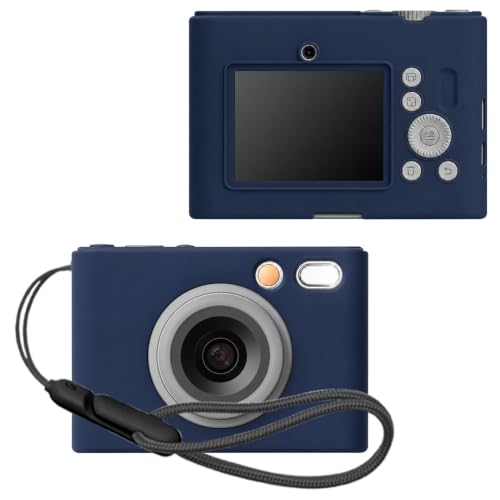 HENGFUQT �V���R���ی�P�[�X For myFirst Camera Insta Lux �Ή� �����h�~�t�b�N�t�� �X�����y�� �_�炩�V���R���f�� �Ռ��z�� �����E���E�ق���h�~ �����ɂ��� �X�|�[�c�����N�[���f�U�C�� �\�t�g�J�o�[ (�u���[)
