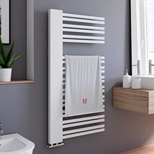 Schulte EP033011 04 Badheizkörper Bologna, 121 x 60 cm, 690 Watt Leistung, Anschluss unten links, alpinweiß, Heizkörper mit Handtuchhalter-Funktion Schulte EP033011 04 Badheizkörper Bologna, 121 x 60 cm, 690 Watt Leistung, Anschluss unten links, alpinweiß, Heizkörper mit Handtuchhalter-Funktion
