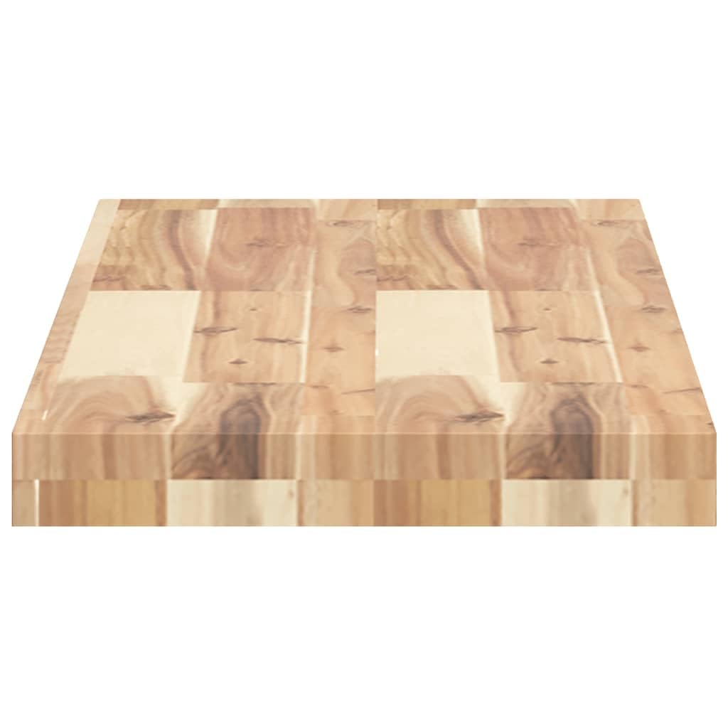 Estantería flotante, 80 x 30 x 4 cm, madera maciza, acacia sin tratar, estante de pared para dormitorio, baño, cocina, rectangular, robusto