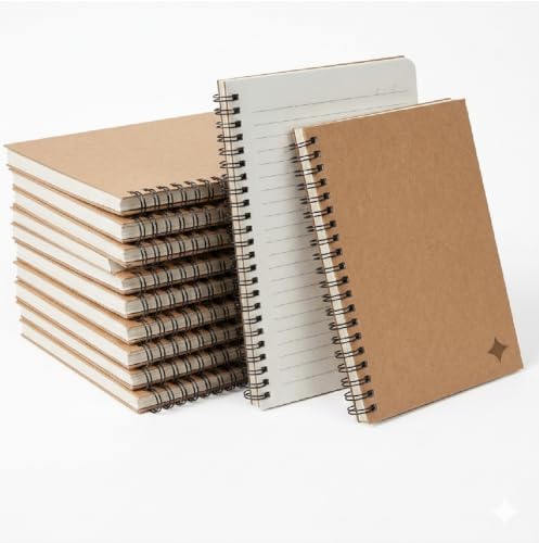 Caderno A5, Kit com 10 Unidades 14x20cm 80 Folhas