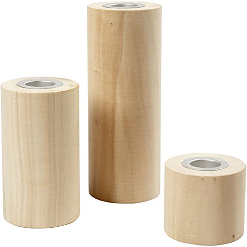 Creativ Company 56413 portavelas Madera - Portavelas (Mesa, Madera, Madera, Cilindro, 3 pieza(s))