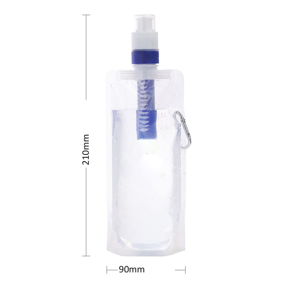 VOANZO Wasserfilter-Flasche Faltbar – 480 Ml, Mit UF-Filter, Perfekt Für Outdoor & Notfall
