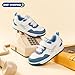 Dr Kong Toddler Boys Girls Shoes Tennis Leather Skate Shoes Casual Fashion Walking Sneakers with Hook and Loop for Toddlers and Little Kids Beige/Blue