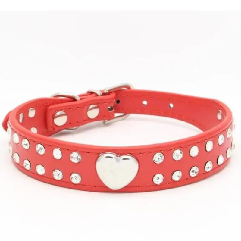 BohoBark Bling Rhinestone Puppy Dog Collar Pink Color Necklace Bling Heart Studded for Chihuahua Small to Medium Dogs (B0CT5GL1MB) Amazon Price History, Amazon Price Tracker