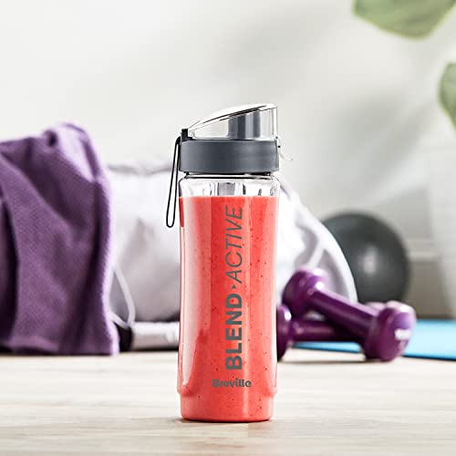 Breville 600ml Active Smoothie Bottle - Leak Proof, Grey Lid - Image 4