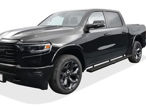 Estribos negros de acero inoxidable 5in para Dodge Ram 1500 miniatura 6