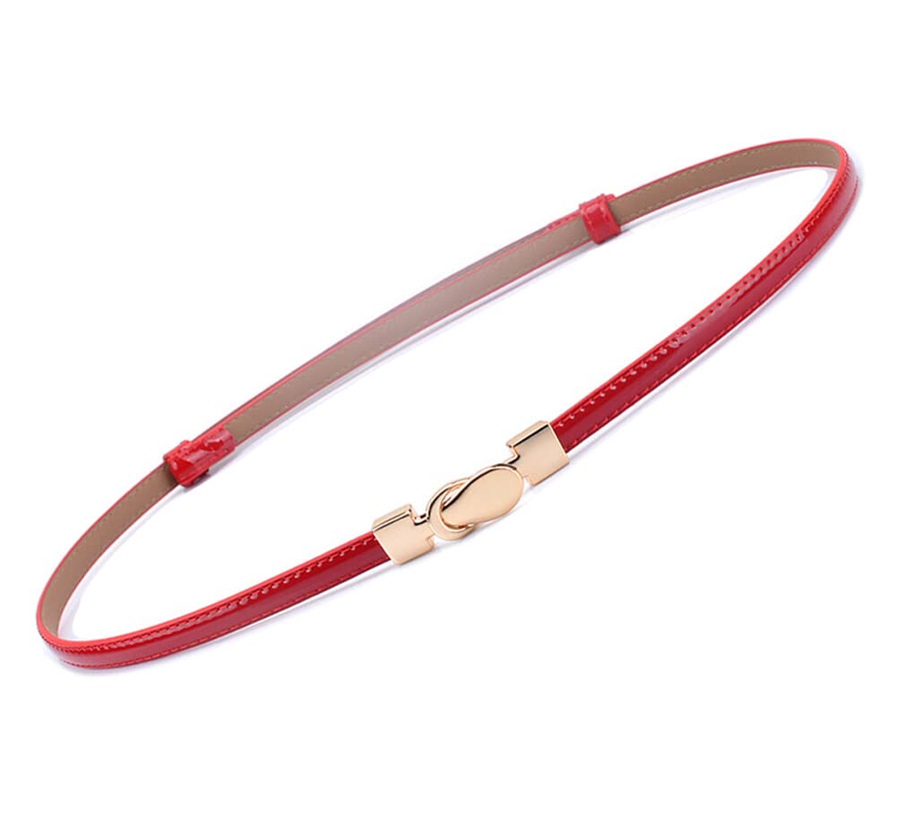 Diyafas Women Skinny Leather Belts Adjustable Thin Waist Belt for Dress Jeans Waist Strap