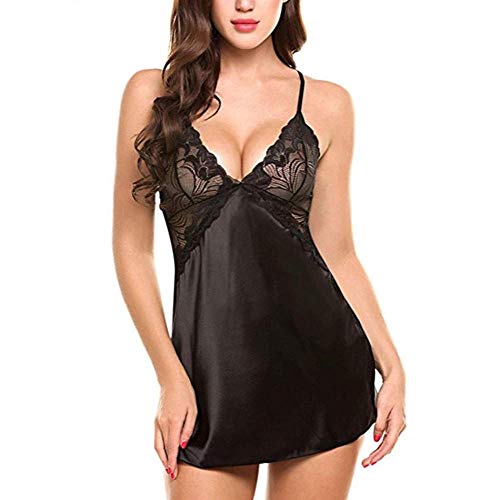 Lingerie sexy pour couple : nuisette satinée anti-irritation et dentelle douce