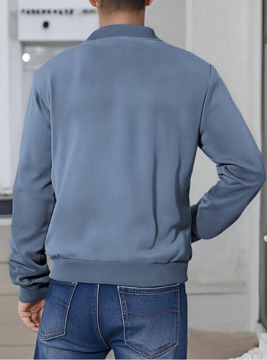 Men's Vintage Lightweight Jacket Fall Casual Stylish Zip-Up Bomber Jackets Outdoor Sports Slim Long Sleeve Coats3