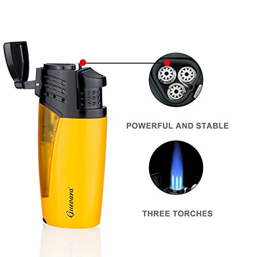 Cigar Torch Lighters 3 Jet Strong Flame Butane Refillbale Windproof High Quality Lighter with Punch [Gas Not Include] - Thumbnail 3