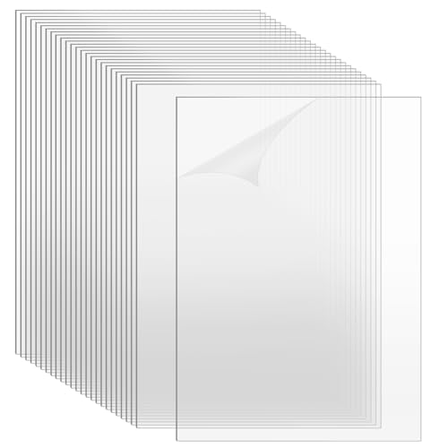 Image of TKOnline 30 PCS Plexiglass Sheets, 5 inch x 7 inch x 0.02 Clear PET Sheet Panels, Clear Acrylic Plastic Sheet for Picture Frame, Invitations, Poster Frames Plastic Board
