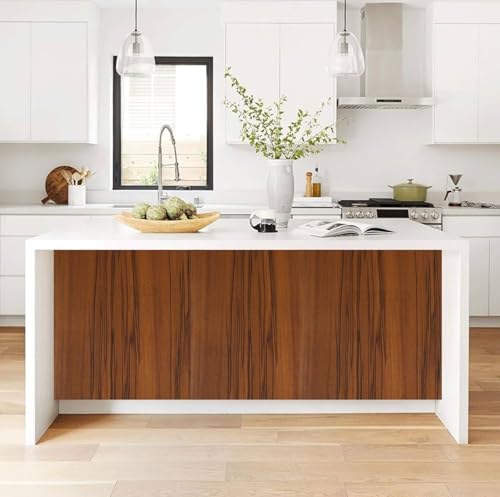 Image of HOME13 Self Adhesive Wood Grain Wallpaper for Furniture Vinyl Sticker Wooden Door Desktop Wall Paper Kitchen Wallpaper (2 feet by 12 feet, Black Brown Wooden)