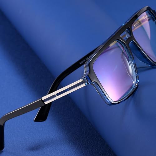 Gafas de moda para hombre que estilizan rostros redondeados 4