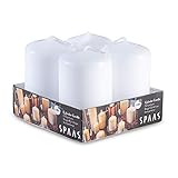 SPAAS White Pillar Candles - 4 Pack | 2x3” Small Pillar Candles for Lantern Home Décor, Kitchen Decoration, Fireplace, Wedding Aesthetic, Centerpiece | Non Scented Decorative Pillar Candles