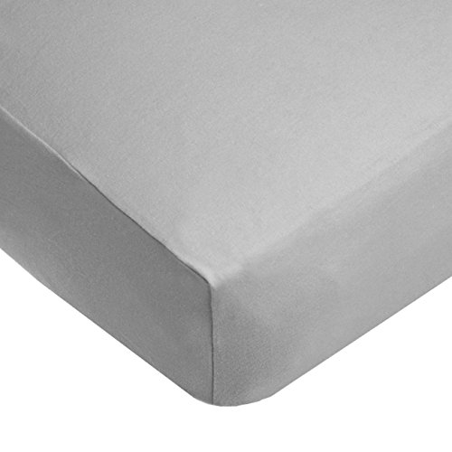 Image of TL Care 100% Natural Cotton Fitted Crib Sheet 52" x 28" - Soft, Breathable, Hypoallergenic & Gentle Toddler Bed Sheet, Gray, Neutral for Boys & Girls