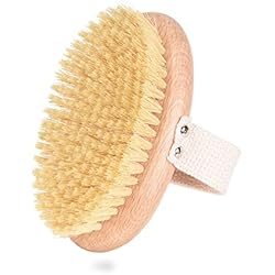 Cepillo Corporal Dry Brush Cepillo Exfoliante Cepillo Cerdas Naturales Cepillo Para La Ducha Cepillo Anticelulitico Para Drenaje LinfáTico, Cepillos AnticelulíTicos, 100% Cerdas De Jabalí