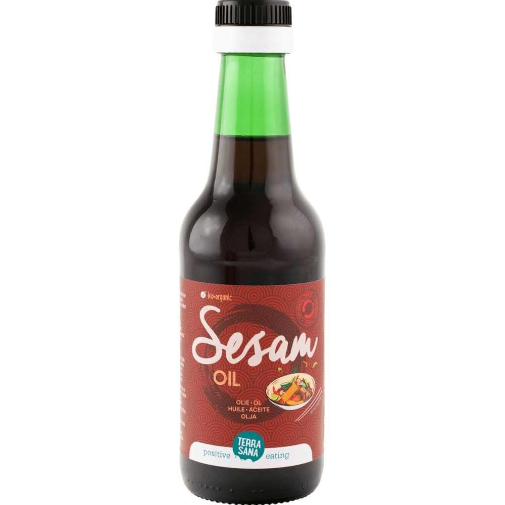 TERRASANA ACEITE DE SESAMO tostado 250ml. – huile naturelle pour compléter cuisine et soins corporels, peut entrer dans la préparation des plats et des soins corporels, contenance 250 ml et convient à