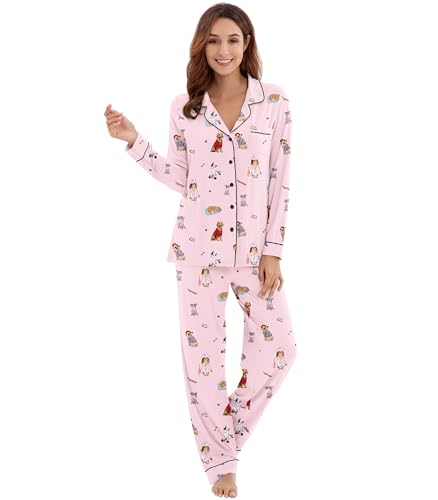 Image of WiWi Viscose from Bamboo Women's Pajamas Set Super Soft Button Down Top and Pants Sleepwear Cooling Pjs S-3X