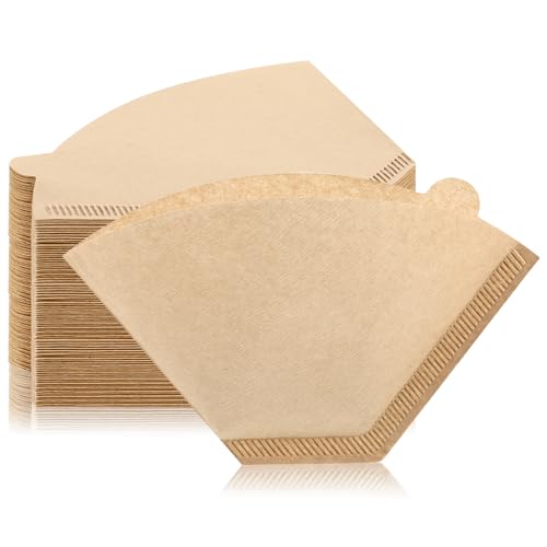 Image of Coffee Filters #2, 600Pcs Unbleached 2 Cone Filters Paper | Natural Wood Pulp, Disposable, Tear Resistant Coffee Filter for Pour Over and Drip Coffee Maker