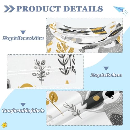 Boys Short Sleeve T-Shirts Cute Raccoon Doodle Rashguard Kids Swim Shirts Sun UPF 50+3