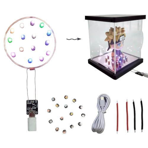 BTBEMO Luces LED inalámbricas 80mm a distancia bobina inalámbrica luz de inducción y 12PCS colorido alto brillo luces de inducción de coche inalámbrico para artes y manualidades kits añadir diversión