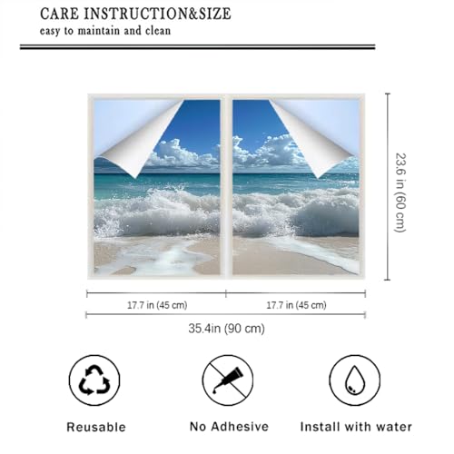 Película de privacidad para ventana con ondas grandes, 2 piezas 17.7x23.6 in miniatura 2