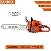 Gas-Powered-Chainsaw - 20 Inch Gas Chain Saw 2-Cycle 58 CC Cordless Handheld Gasoline Chain Saws for Cutting Wood Trees,Orange #2