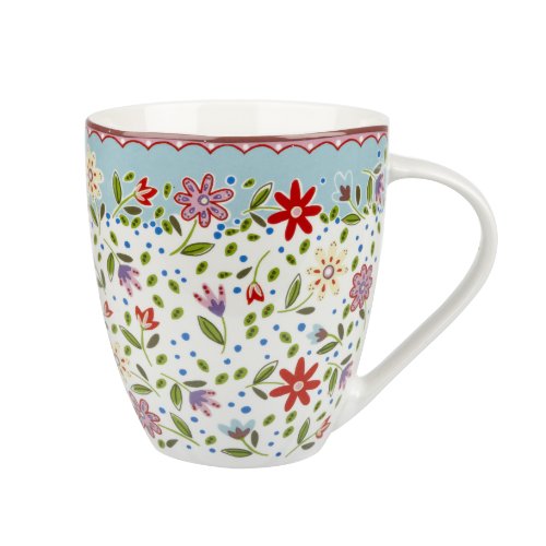 The Caravan Trail - Fowey Fine China Crush Shape Floral Mug - Single