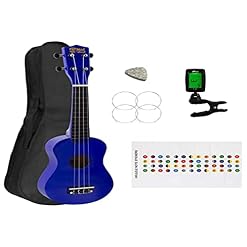 Ukulélé Soprano pour Débutants en Bleu avec Sac et Accordeur Uke Gratuit - Les Beatles, Paul McCartney, John Lennon, RIngo Starr, George Harrison