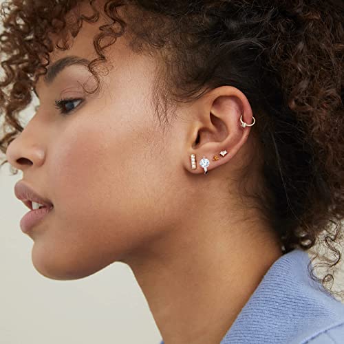 Moissanite Earrings Hypoallergenic Huggie Endless Small Silve Hoop Earrings2