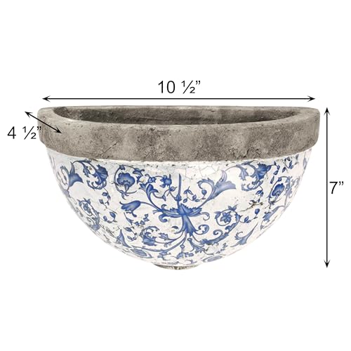 Esschert Design AC04 18 x 28 x 12cm Ceramic Wall Flower Pot - Multi-Colour