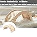 Syyavrrta Hamster Wooden Bridge and Shelter for Small Animal Hideout, Wooden Climbing and Hiding House with Arched Design