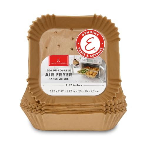 Emeril Lagasse Air Fryer Liners Disposable, Perforated Parchment Paper Air Fryer Liners for Emeril Lagasse Air Fryer Oven & French Door Air Fryer Oven – Square 7.87 Inch – 200 Count
