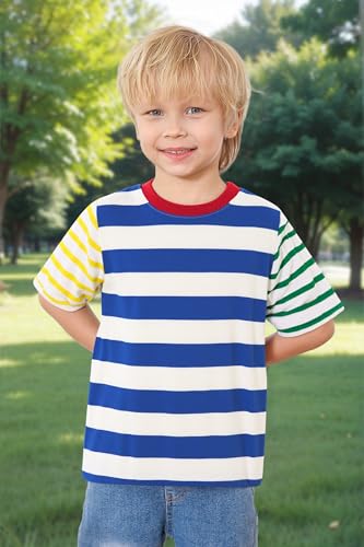 Kids4ever Boy Striped Tshirt Short Sleeve Round Neck Shirt for 2-6 Years Kids2