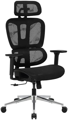 Cadeira Ergonômica de Escritório Ergo Master, Apoio de Cabeça Aju...