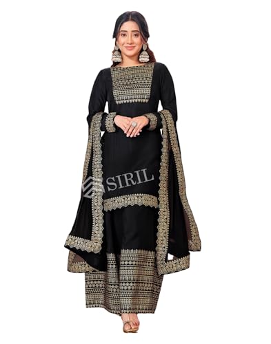 SIRIL Women's Cotton Blend Kurta Set | Foil Printed Straight Kurt...