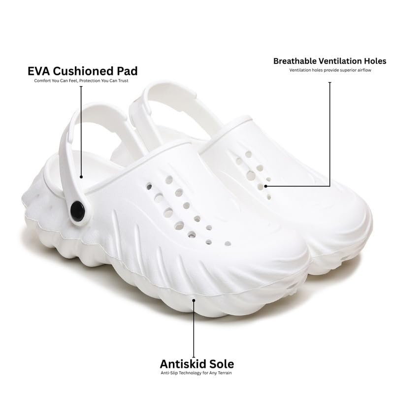 Image of JUSAN Men's Lightweight Comfort Clogs | Soft Cushion Slip-On Garden & Beach Clogs for Men | Breathable Waterproof Sandals with Non-Slip Sole | Casual Outdoor Summer Footwear for Men
