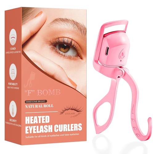 Heated Eyelash Curler Fast Heat Up in 5s - C-Shaped Rechargeable Electric Eyelash Curler for 24H Long Lasting Curls - Safe Anti-Burn Lash Curler Elevate Your Beauty with Stunning Lashes