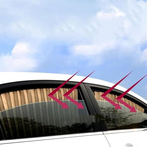 Image of 4pcs Magnetic Car Window Curtains, Car Side Window Privacy Cover, Cars Sun Shade Protector Windows, Car Curtain Window Slider, Removable - Keeps Cooler Screen (Cream)