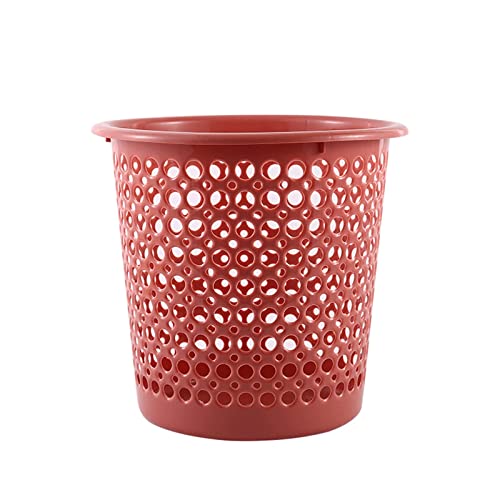 Poubelle en plastique rose avec parois ajourées et design ouvert pour la cuisine