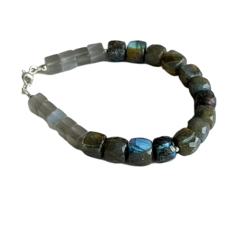 Bracelet en labradorite naturelle facettée LKBEADS de 18 cm