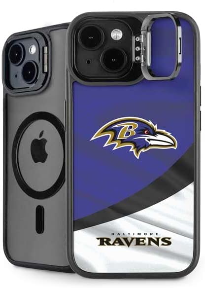 Skinit Kickstand Phone Case Compatible with iPhone 15 Plus - Officially Licensed NFL Baltimore Ravens Design