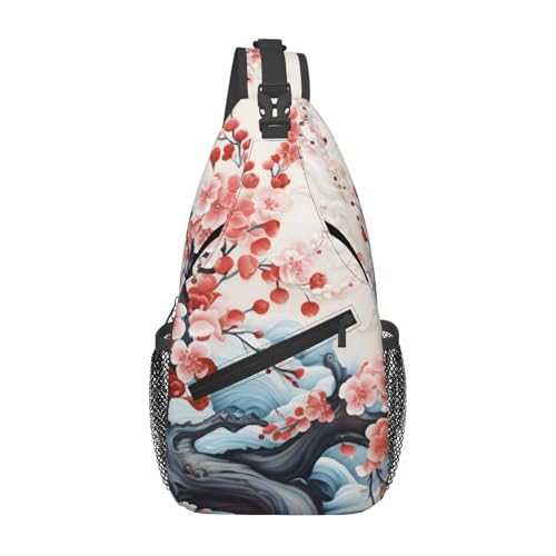 Bolso tipo bandolera con diseño artístico para senderismo miniatura 1