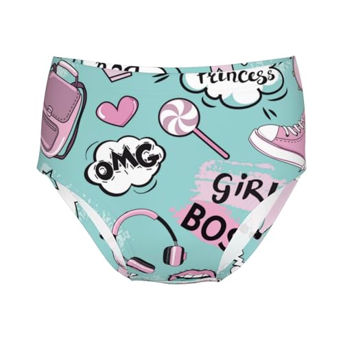 Pink Llama Pop Art Girls' Underwear Soft Cotton Little Girls Panties Comfort Briefs