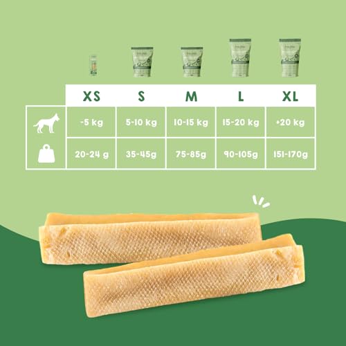 MAIKAI Packung 3 Kauknochen für Hunde L – Käse aus Yakmilch – Hartkäse Kauartikel für Zahnpflege – Langlebiger Kaustab