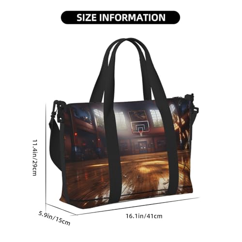 Travel Duffel Bag for Women, Large Shoulder Weekender Overnight Bag, Sport Gym Bag for Men, Carry On Tote Bags, Basketball court Luggage Bag for Travel Essentials3