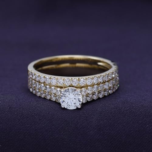 Bridal Set Rings For Women, 1.38 Carat (ctw) Lab Grown Diamond Engagement Wedding Ring For Women In 14k Gold Over 925 Sterling Silver Jewelry Gifts For Her2