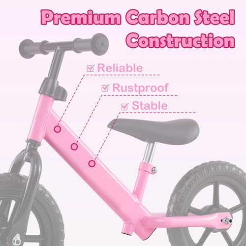 Image of HONEY JOY Toddler Balance Bike, 11 Inch Baby Push Bicycle w /Adjustable Padded Seat & Handlebar, Ultra Light Steel Frame, No Pedal Walker Bike Riding Toy, Birthday Gift for Boys Girls Aged 2-5